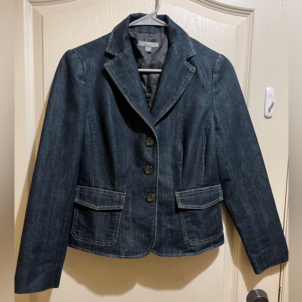 Ann Taylor Blue Jean Blazer Size 2P